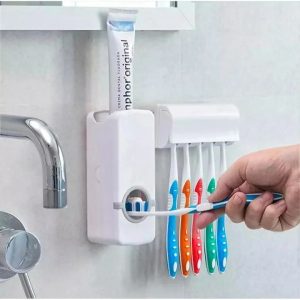 New Toothpaste Dispenser with Toothbrush Holder